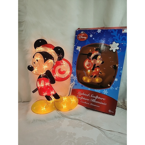 Disney Other - Vtg. Mickey Mouse Lighted Sculpture 15 " 20 lights Indoor Outdoor In box, EUC